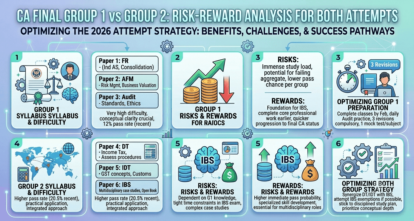 CA Final Group 1 vs Group 2: Risk-Reward Analysis for Both Attempts