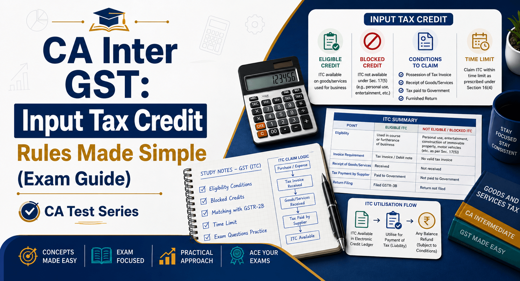 CA Inter GST: Input Tax Credit Rules Made Simple for Exam