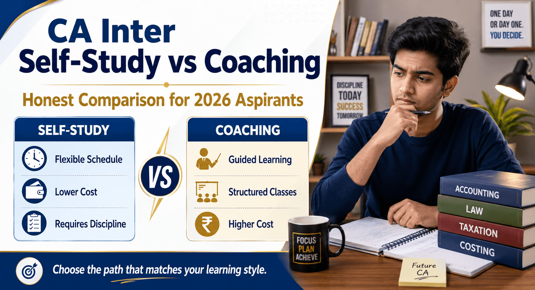 CA Inter Self-Study vs Coaching: Honest Comparison for 2026 Aspirants