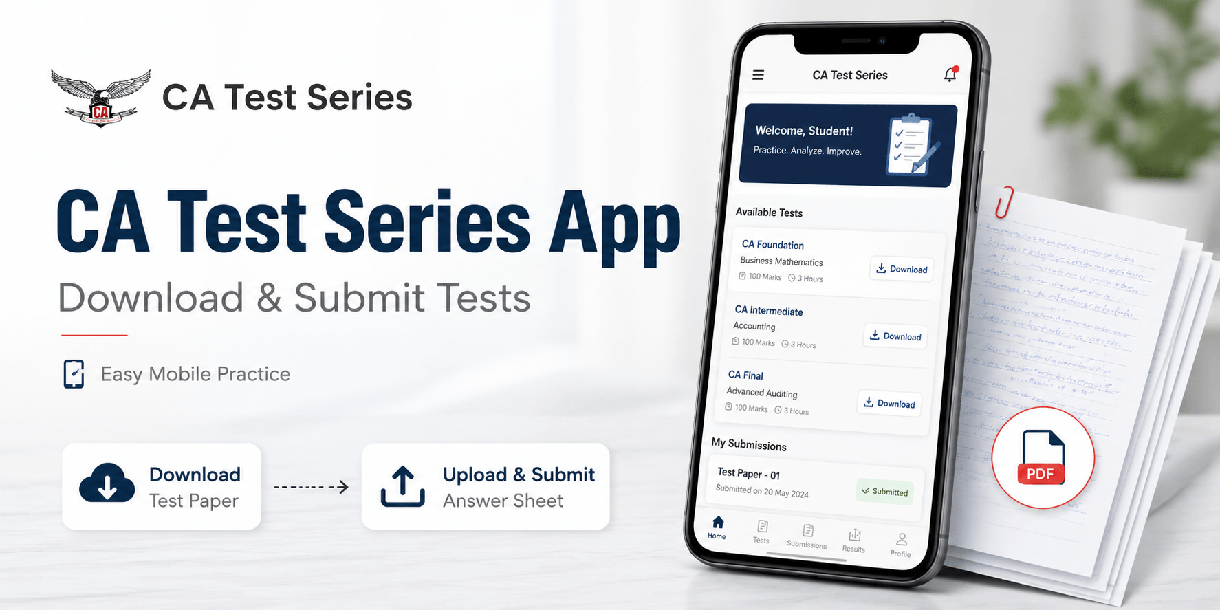 CA Test Series on Mobile App: How to Download and Submit Tests