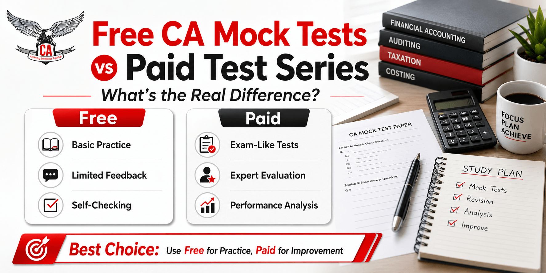 Free CA Mock Tests vs Paid Test Series: What’s the Real Difference?