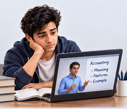 Student passively watching a normal recorded lecture
