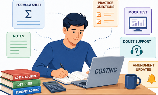 Overview of included study materials such as video lectures, concept notes, practice questions, formula sheets, mock tests, and doubt support.