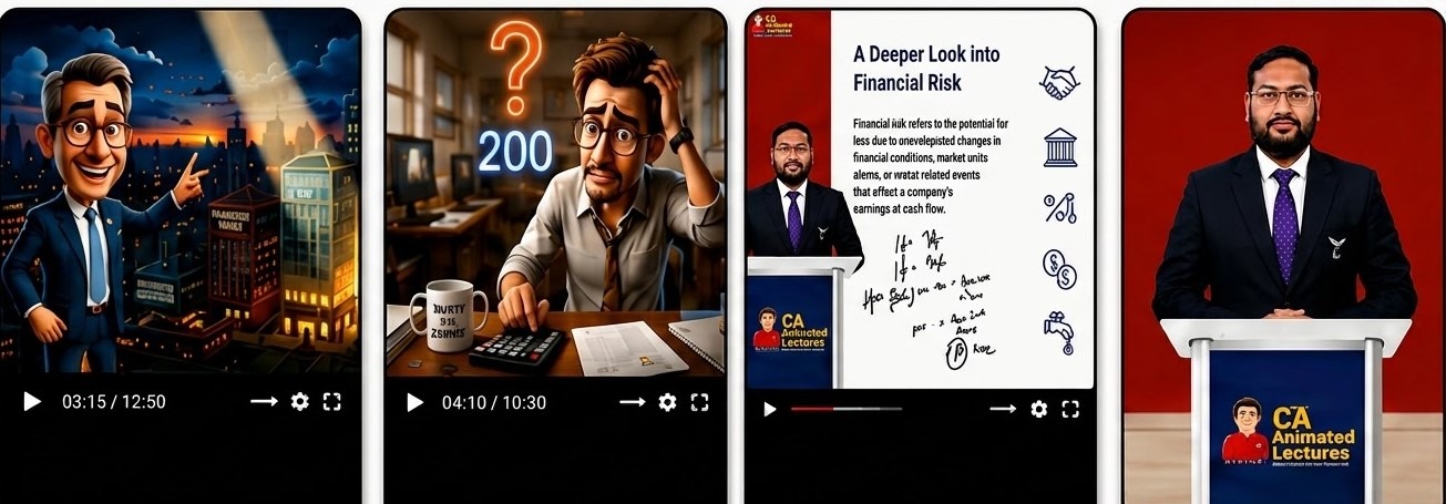 CA Himanshu Sir teaching CA Inter Costing concepts including financial risk in an online video lecture"