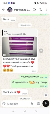 Student WhatsApp result message