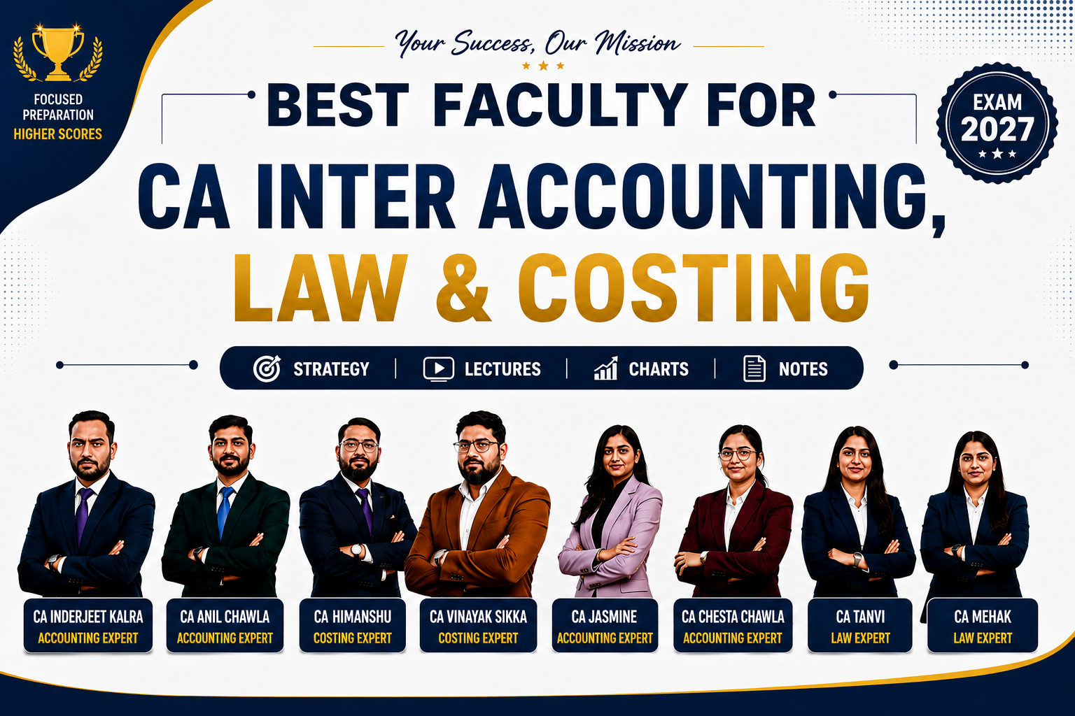 Best Faculty for CA Inter Accounting, Law & Costing
