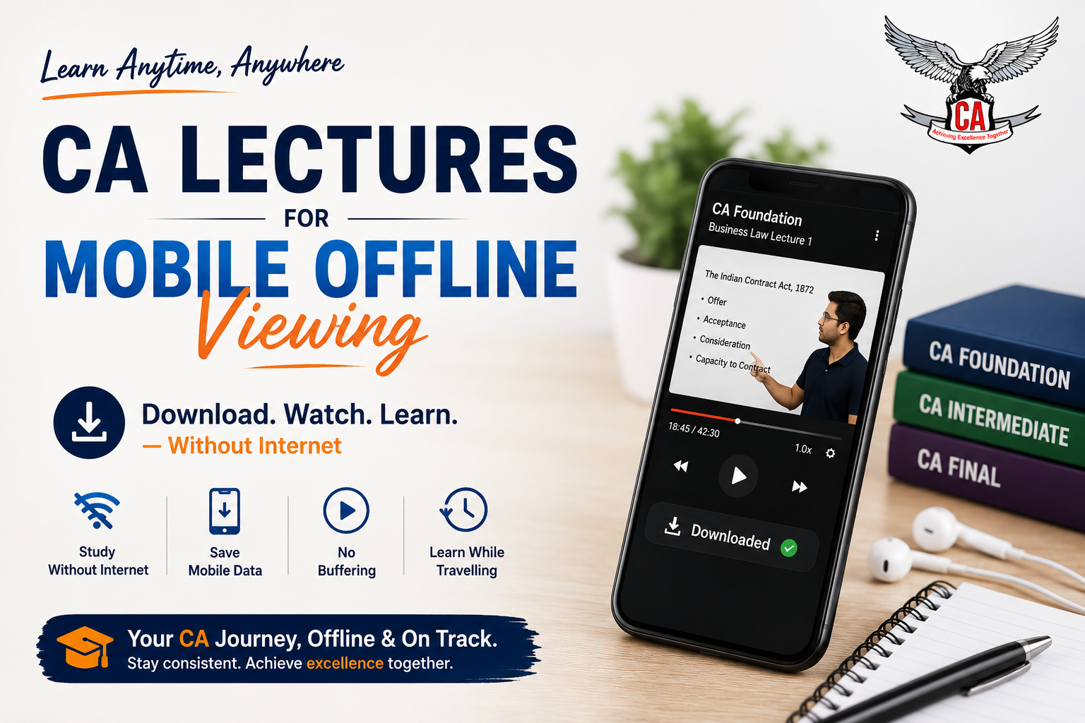 CA Offline Lectures – Study Anytime Without Internet