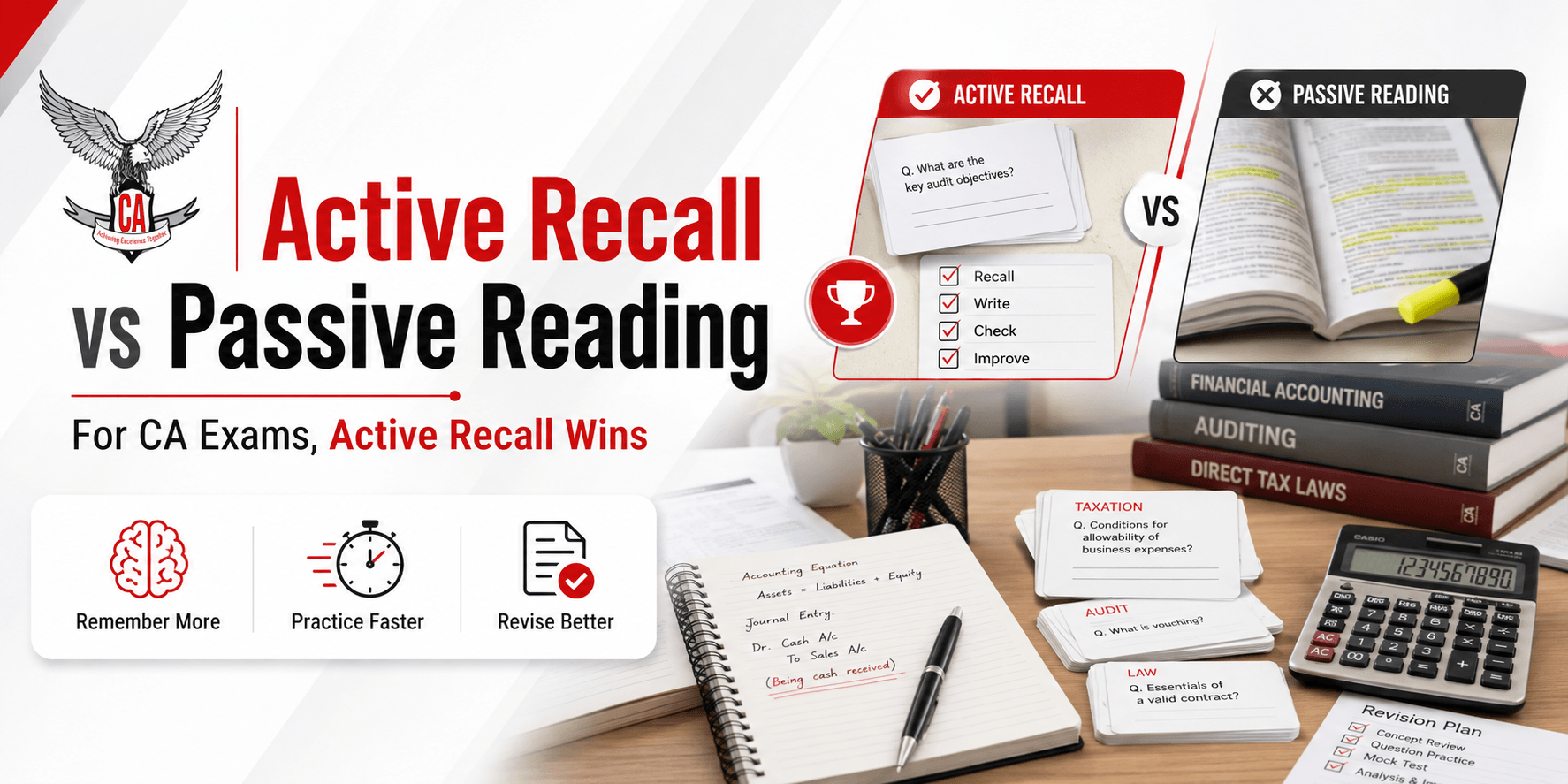 Active Recall vs Passive Reading: Which Works Better for CA Exams?