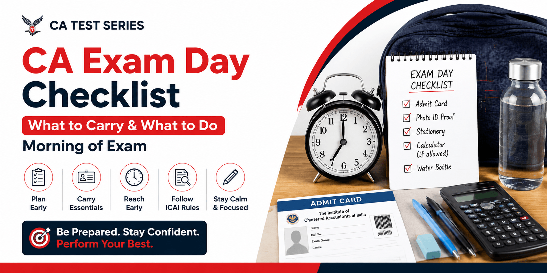CA Exam Day Checklist: What to Carry and What to Do Morning of Exam