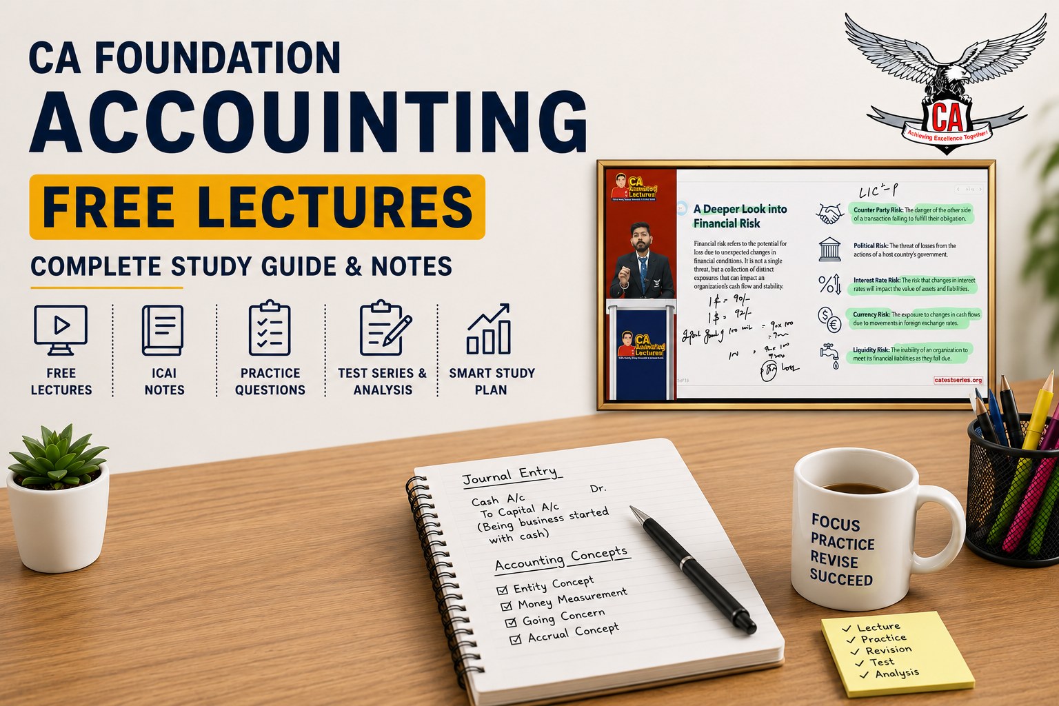 CA Foundation Accounting Free Lectures, Chart Notes & Study Guide