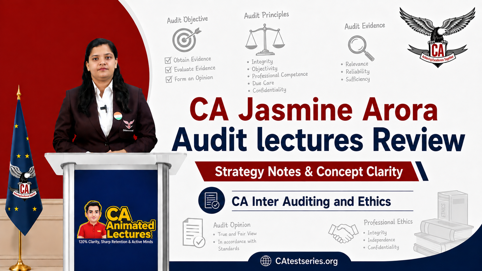 CA Jasmine Arora Audit Lectures Review — Notes, Tests & Fees