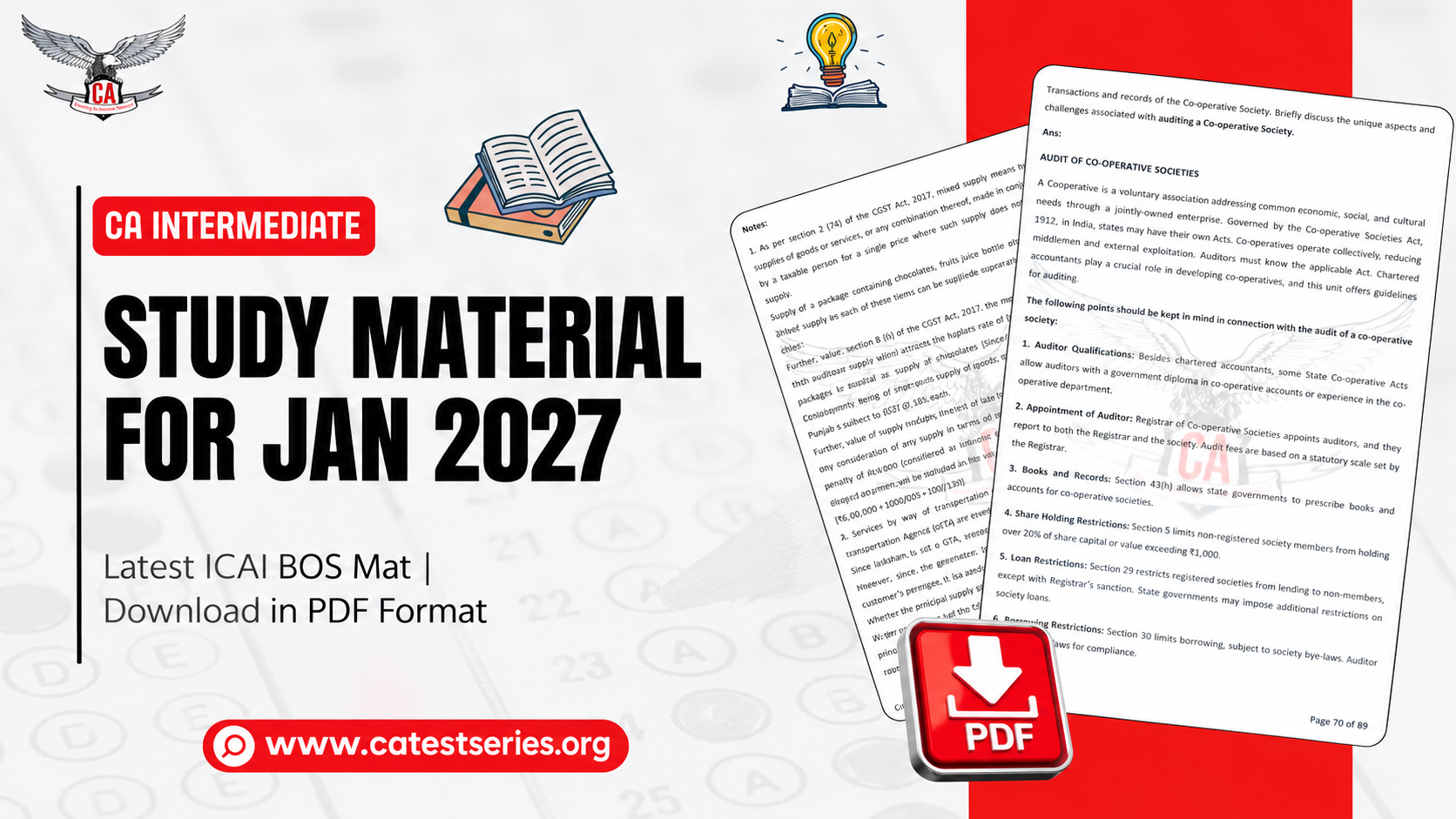 CA Intermediate Study Material for January 2027