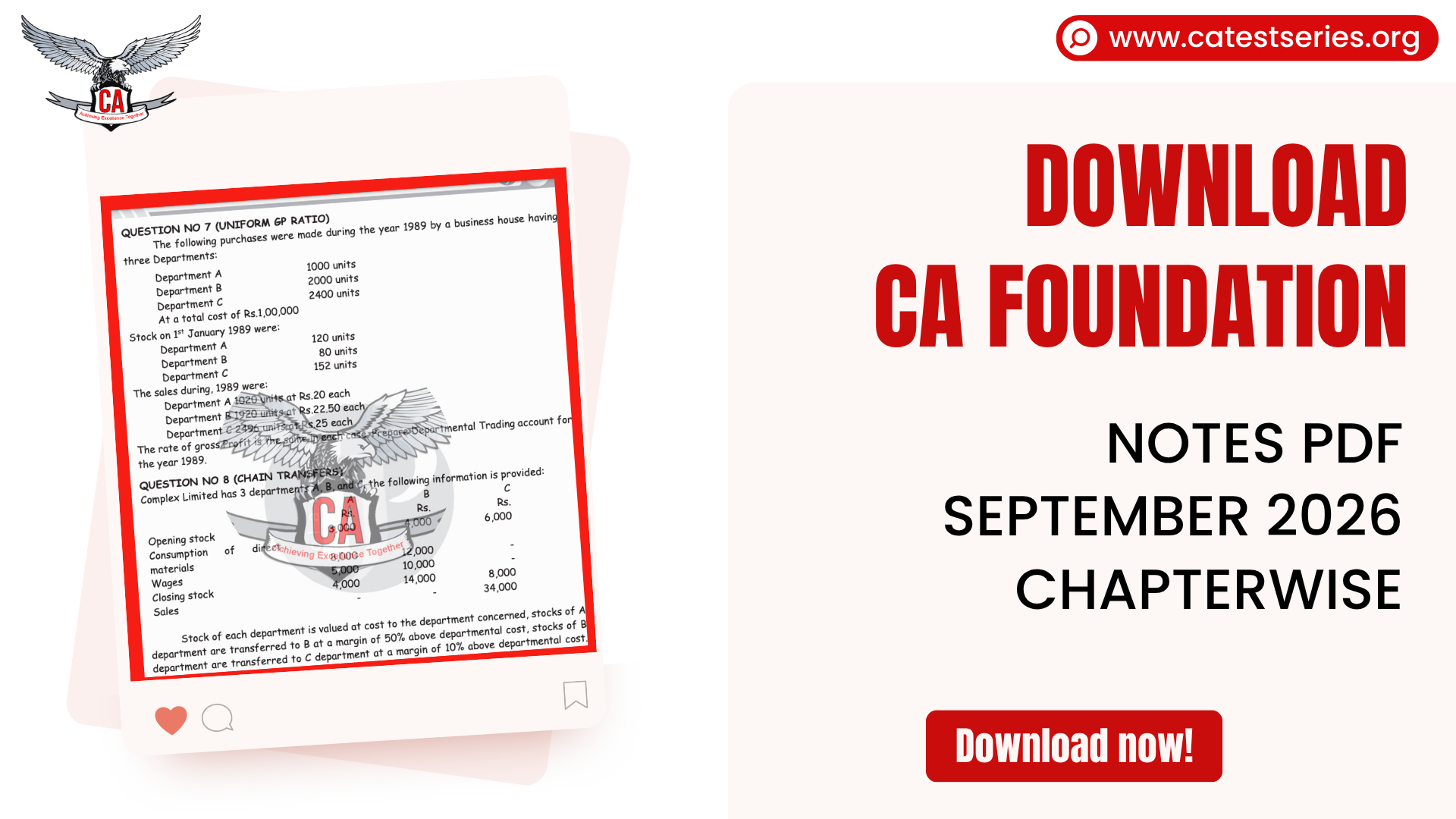 Download Ca Foundation Notes Pdf September 2026| Chapterwise