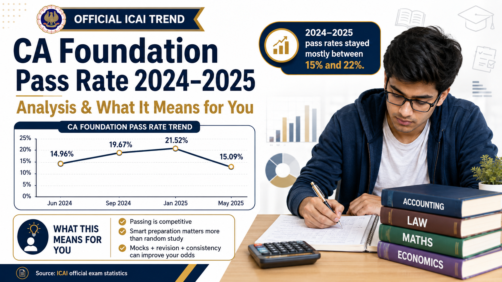 CA Foundation Pass Rate 2024–2025 — Analysis & What It Means for You