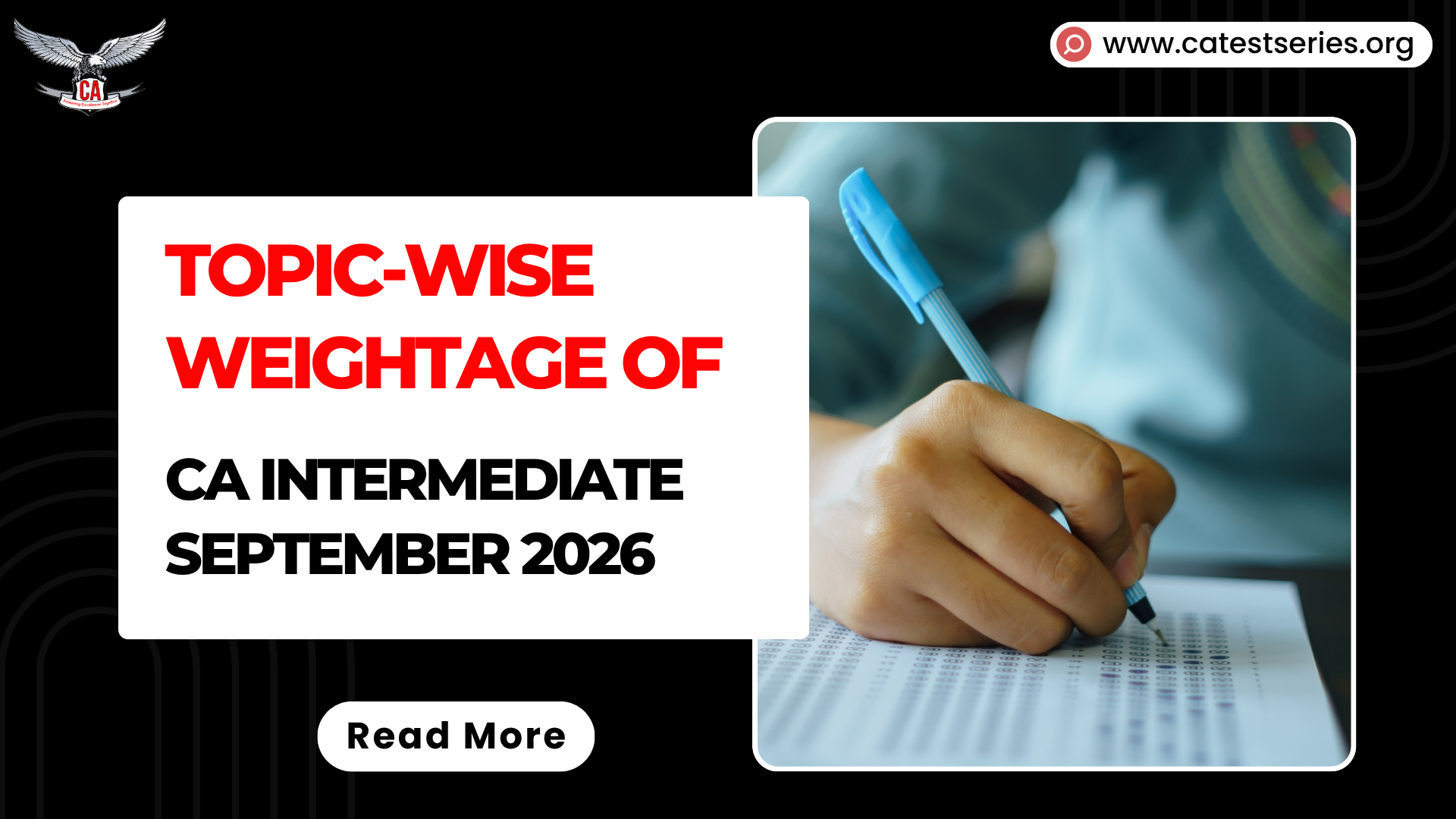 CA Inter Updated chapterwise Weightage of Each Subject