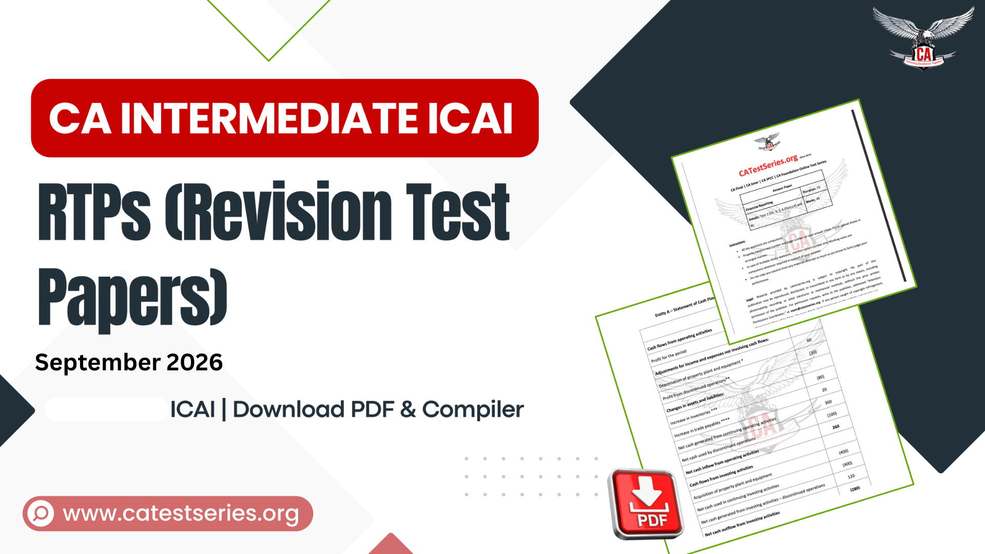 CA Intermediate RTPs (Revision Test Papers) September 2026  ICAI | Download PDF & Compiler