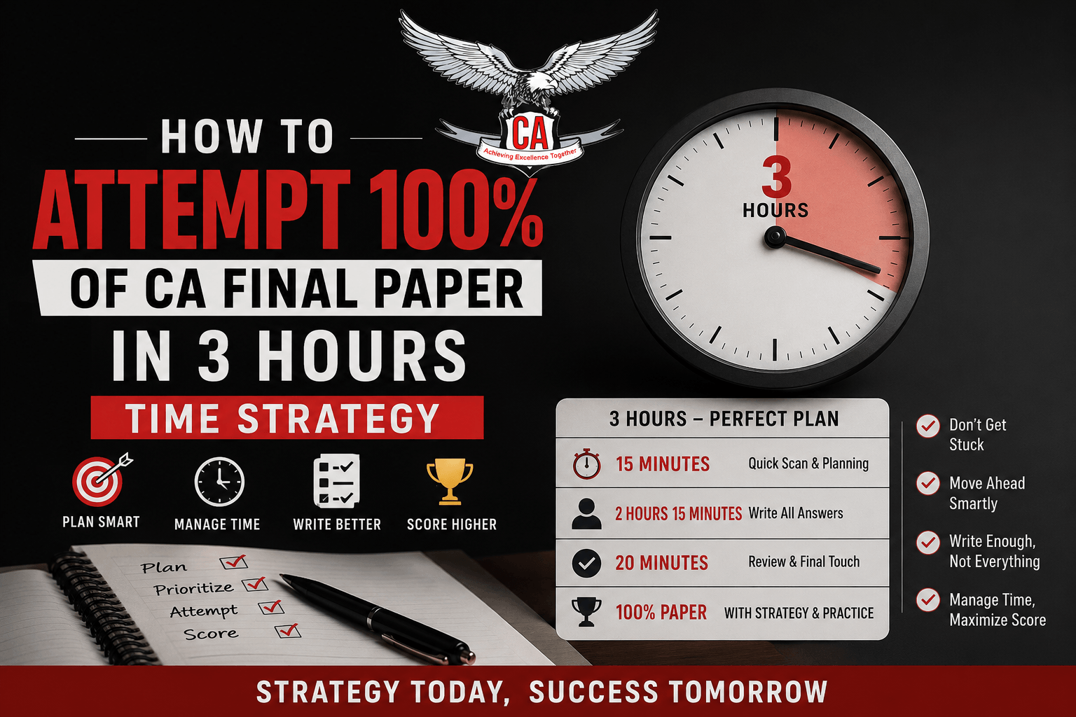 How to Attempt 100% of CA Final Paper in 3 Hours: Time Strategy