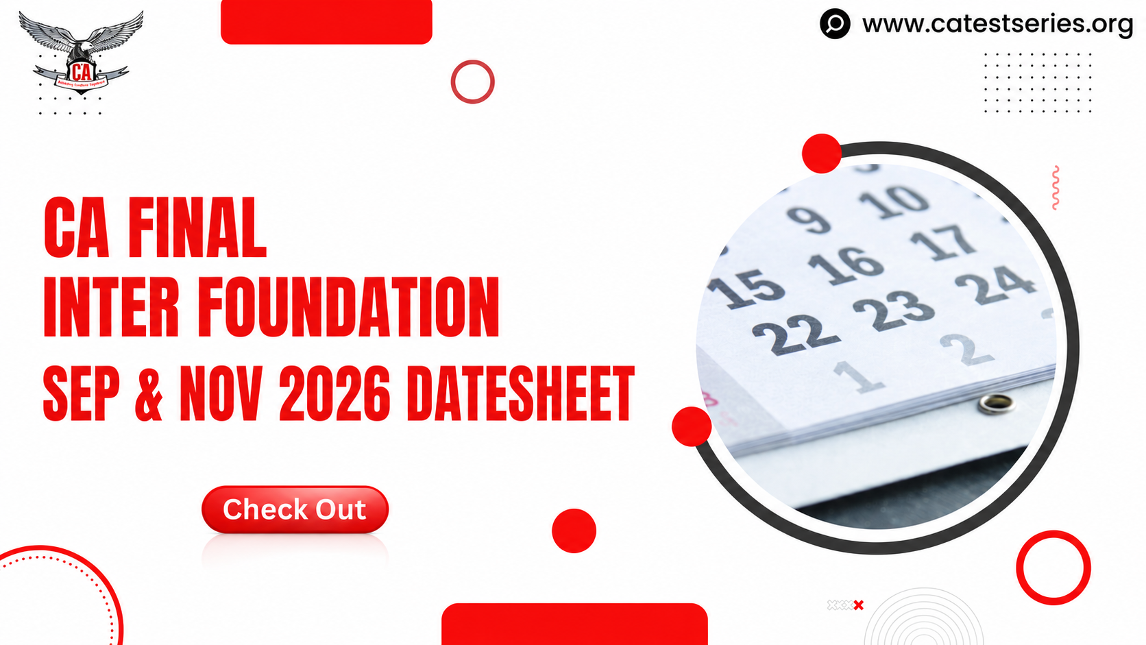 CA Final Inter Foundation September & November 2026 Datesheet
