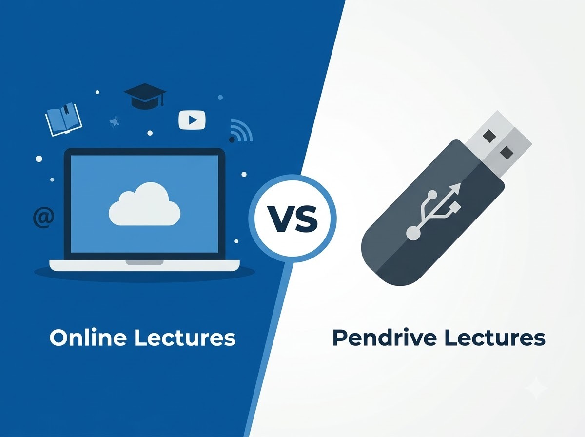CA Inter Law pendrive lectures vs online lectures — key differences