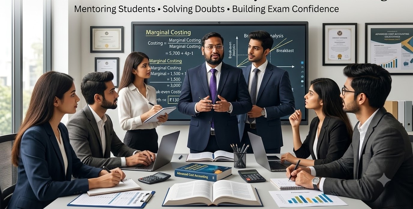 CA Himanshu Sir mentoring CA Inter Costing students with practical problem solving and exam guidance
