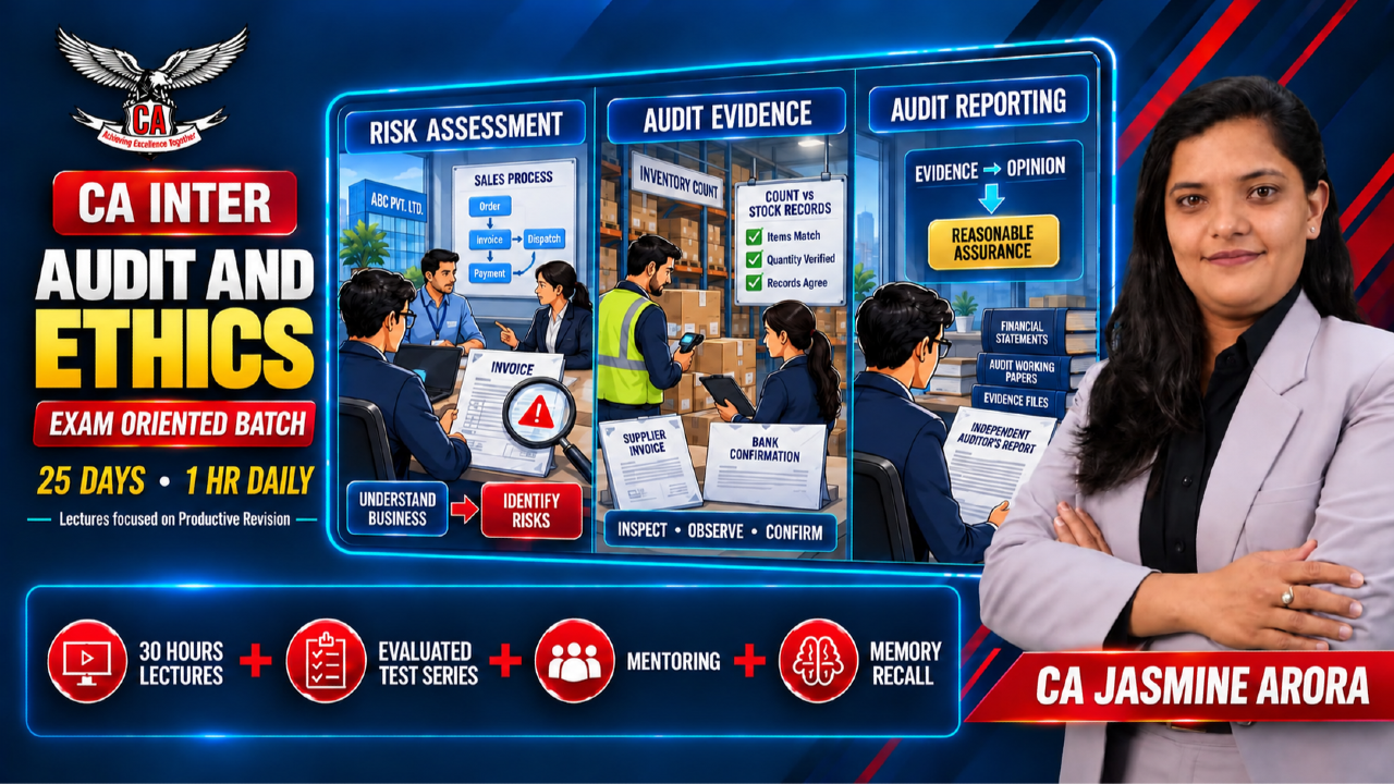CA Inter Auditing and Assurance | Exam Oriented Batch | CA Jasmine Arora