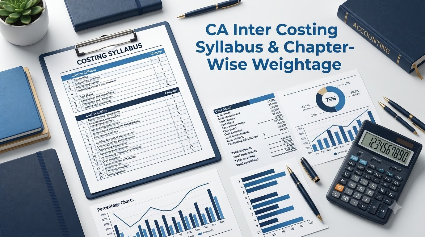 CA Inter Costing chapter wise weightage showing important chapters and marks distribution for exam preparation